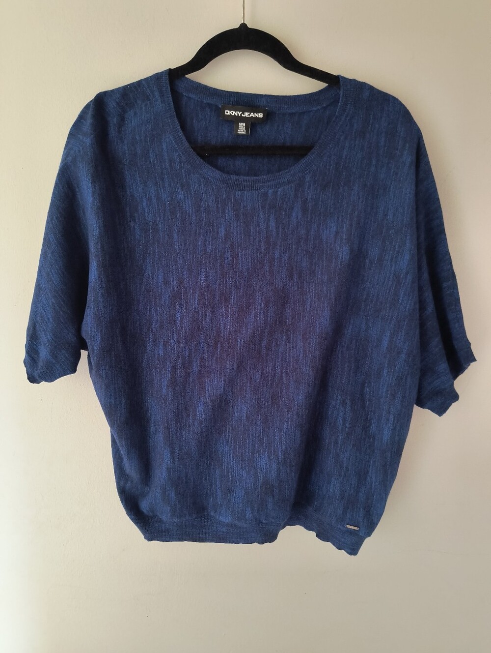 DNKY Jeans Blue Black Short sleeve Sweater Size Medium